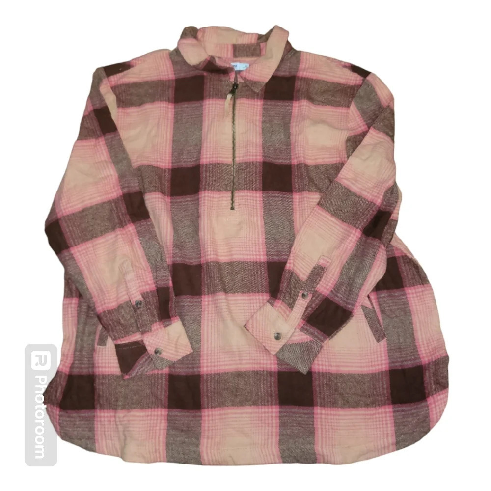 NWT Sonoma quarter zip plaid pull over